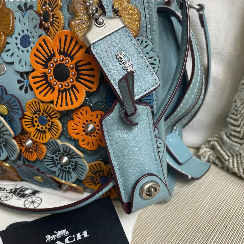 Coach 1941 Limited Edition Rogue 25 Tea Rose Satchel 10512, COA, Blue Multi - Picture 8 of 13
